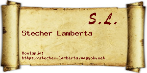 Stecher Lamberta névjegykártya